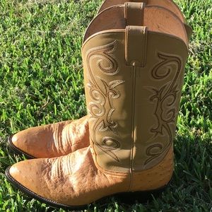 Nocona Smooth Ostritch Quill Cowboy Boots